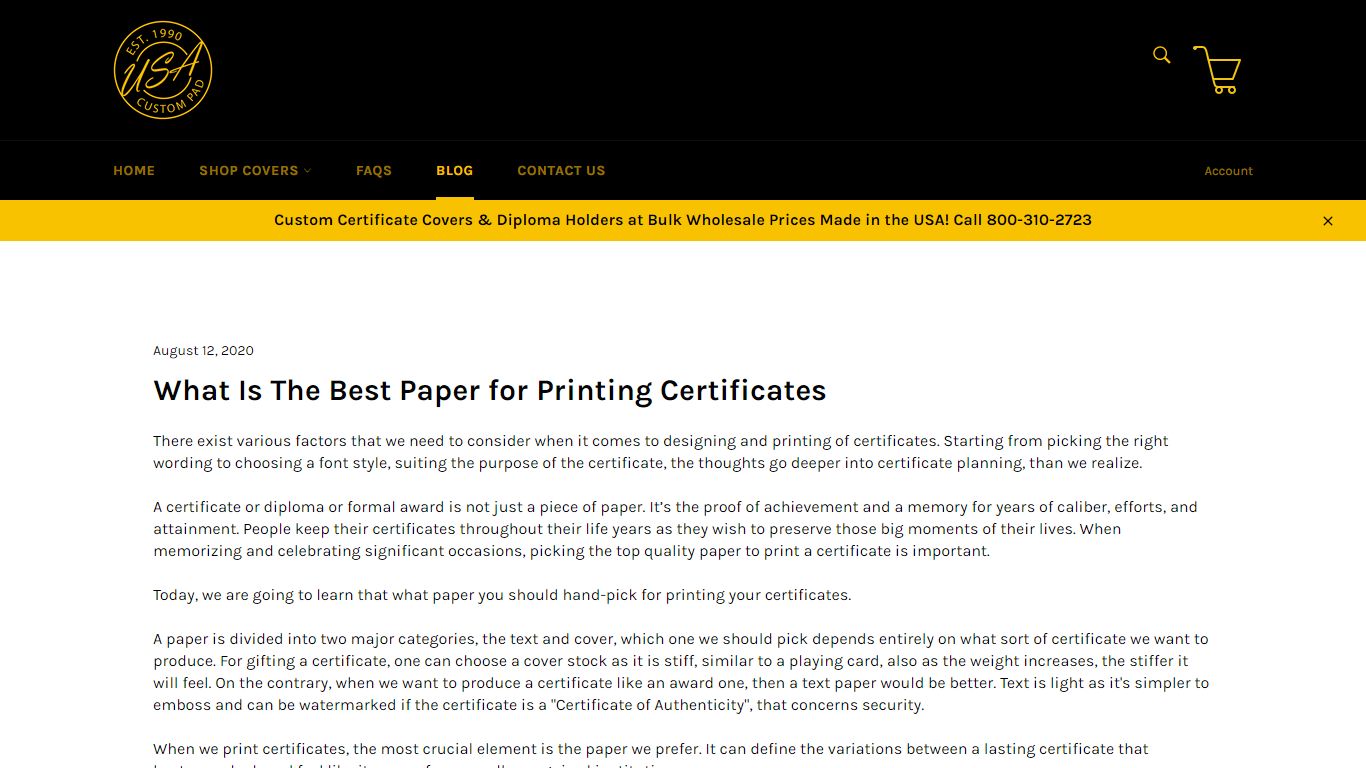 What Is The Best Paper for Printing Certificates